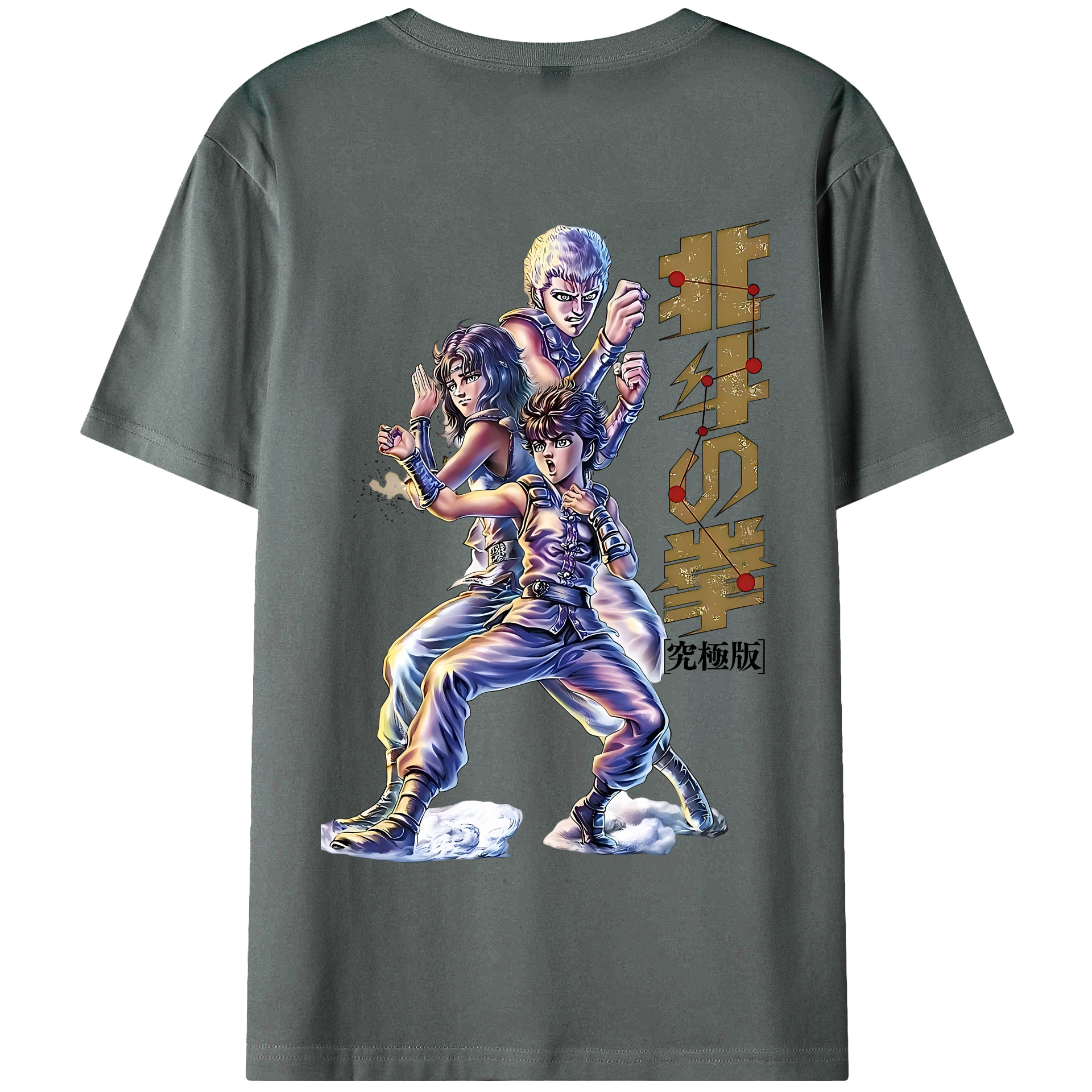 （画像用） 北斗の拳 Fist of the North Star 綿100％半袖Tシャツ（背面プリント）